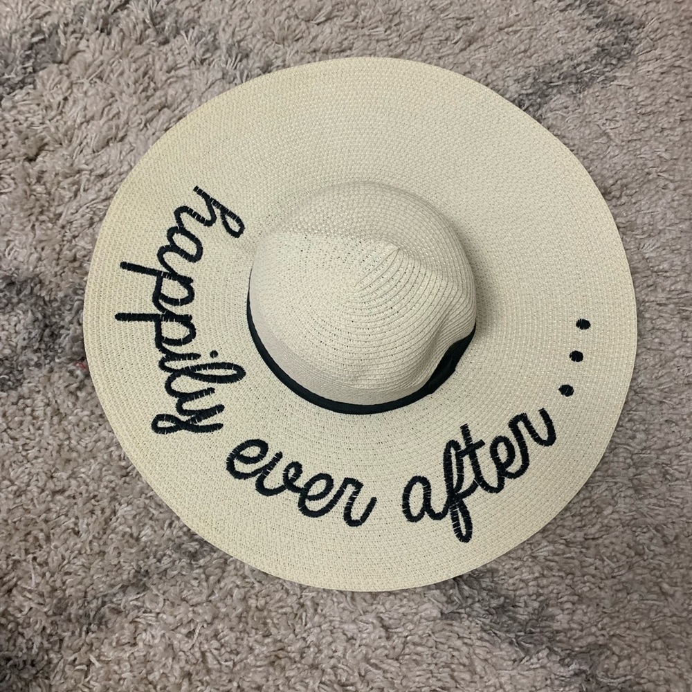Happily ever after bride honeymoon floppy hat